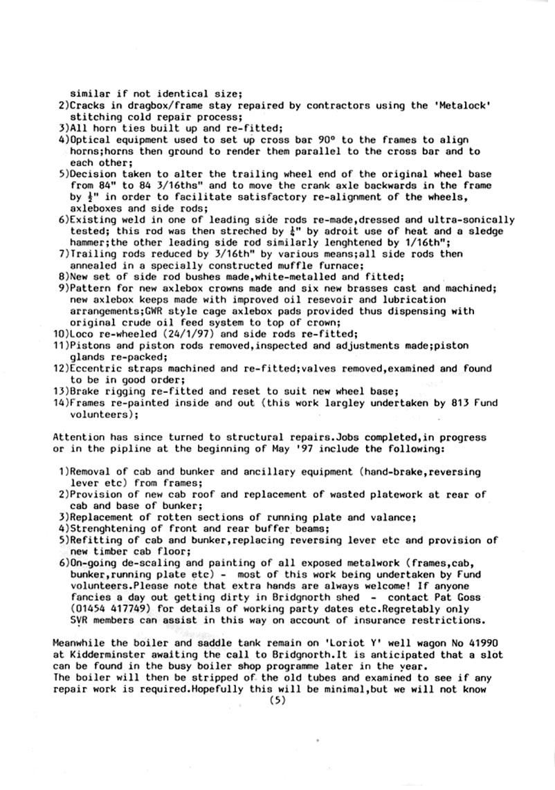 GWR 813 Fund Winter 1998 Newsletter.