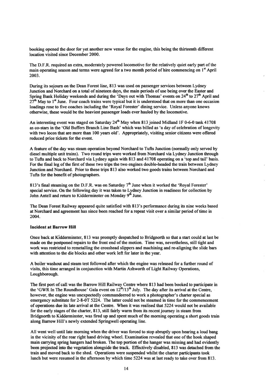 GWR 813 Fund Winter 1998 Newsletter.