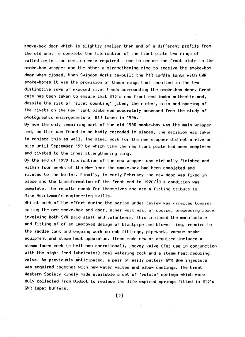 GWR 813 Fund Winter 1998 Newsletter.