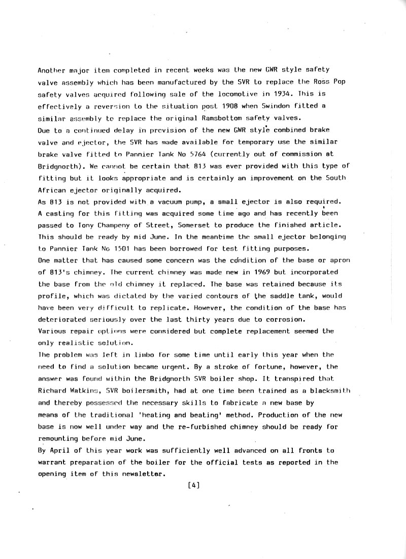 GWR 813 Fund Winter 1998 Newsletter.